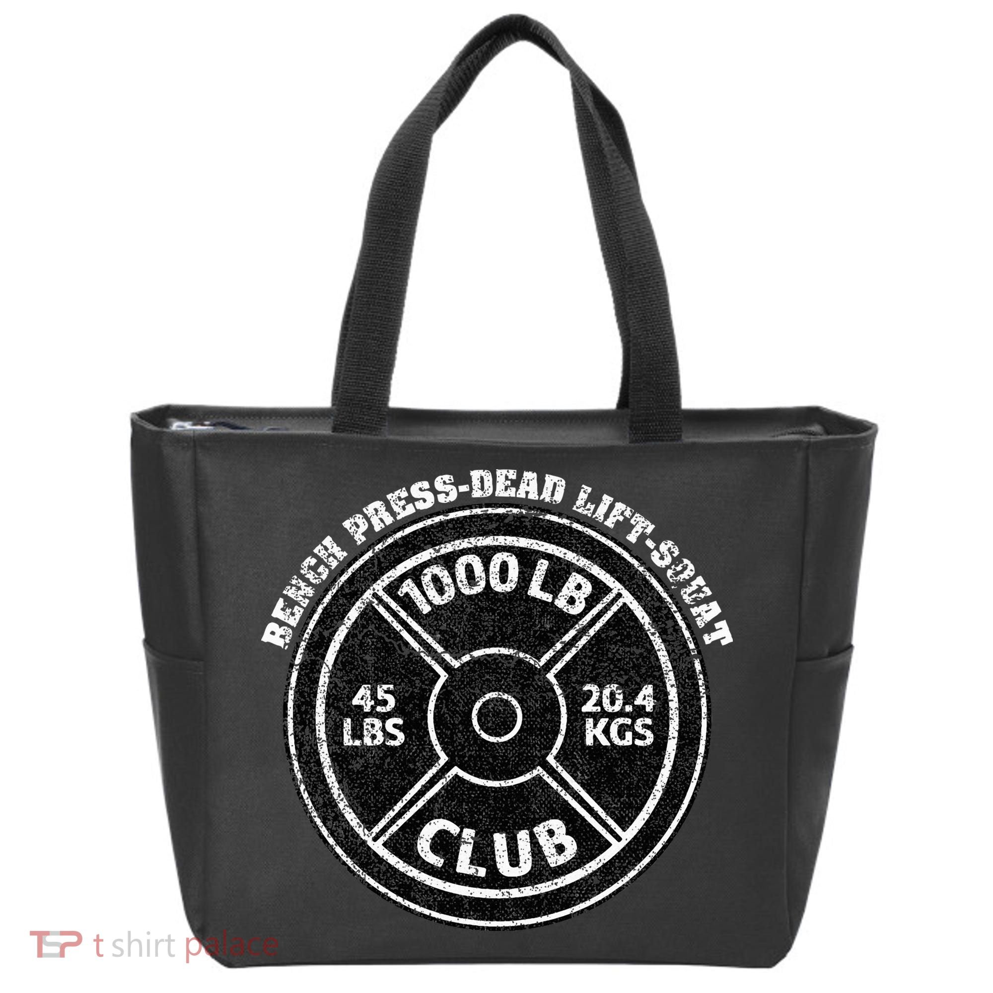 1000 Lbs Pound Club Gym Weightlifting Dead Lift Bench Press Tote Bag