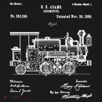 1886 Locomotive Steam Train Gift Retro Patent Blueprint Gift Ornament thumb 1