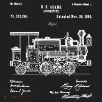 1886 Locomotive Steam Train Gift Retro Patent Blueprint Gift Hat thumb 2