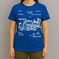 1886 Locomotive Steam Train Gift Retro Patent Blueprint Gift T-Shirt thumb 4