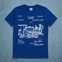 1886 Locomotive Steam Train Gift Retro Patent Blueprint Gift T-Shirt thumb 5