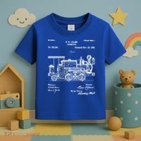 1886 Locomotive Steam Train Gift Retro Patent Blueprint Gift Toddler T-Shirt thumb 3