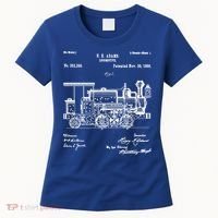 1886 Locomotive Steam Train Gift Retro Patent Blueprint Gift Women's T-Shirt thumb 0