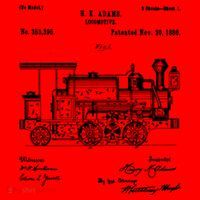 1886 Locomotive Steam Train Gift Retro Patent Blueprint Gift Santa Hat thumb 1