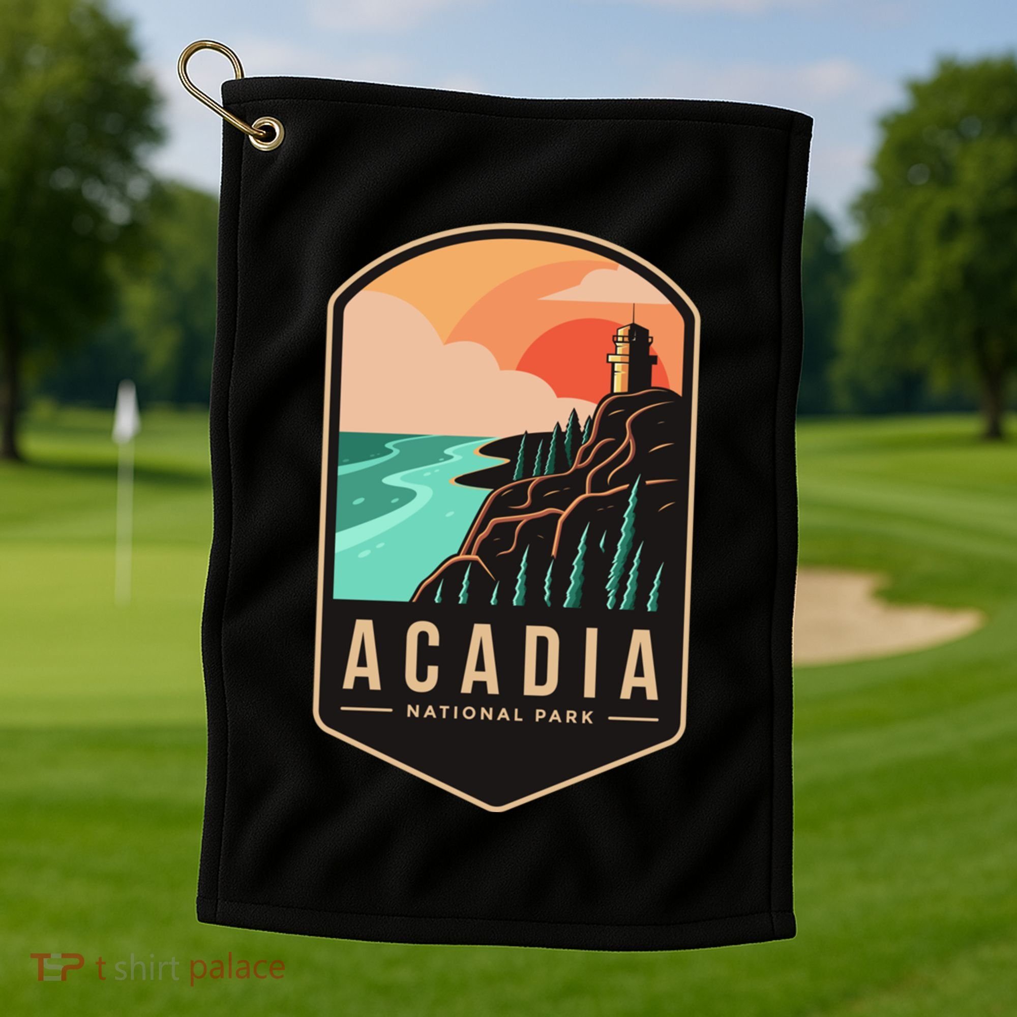 1916 Maine Bar Harbor Acadia National Park Gift Golf Towel