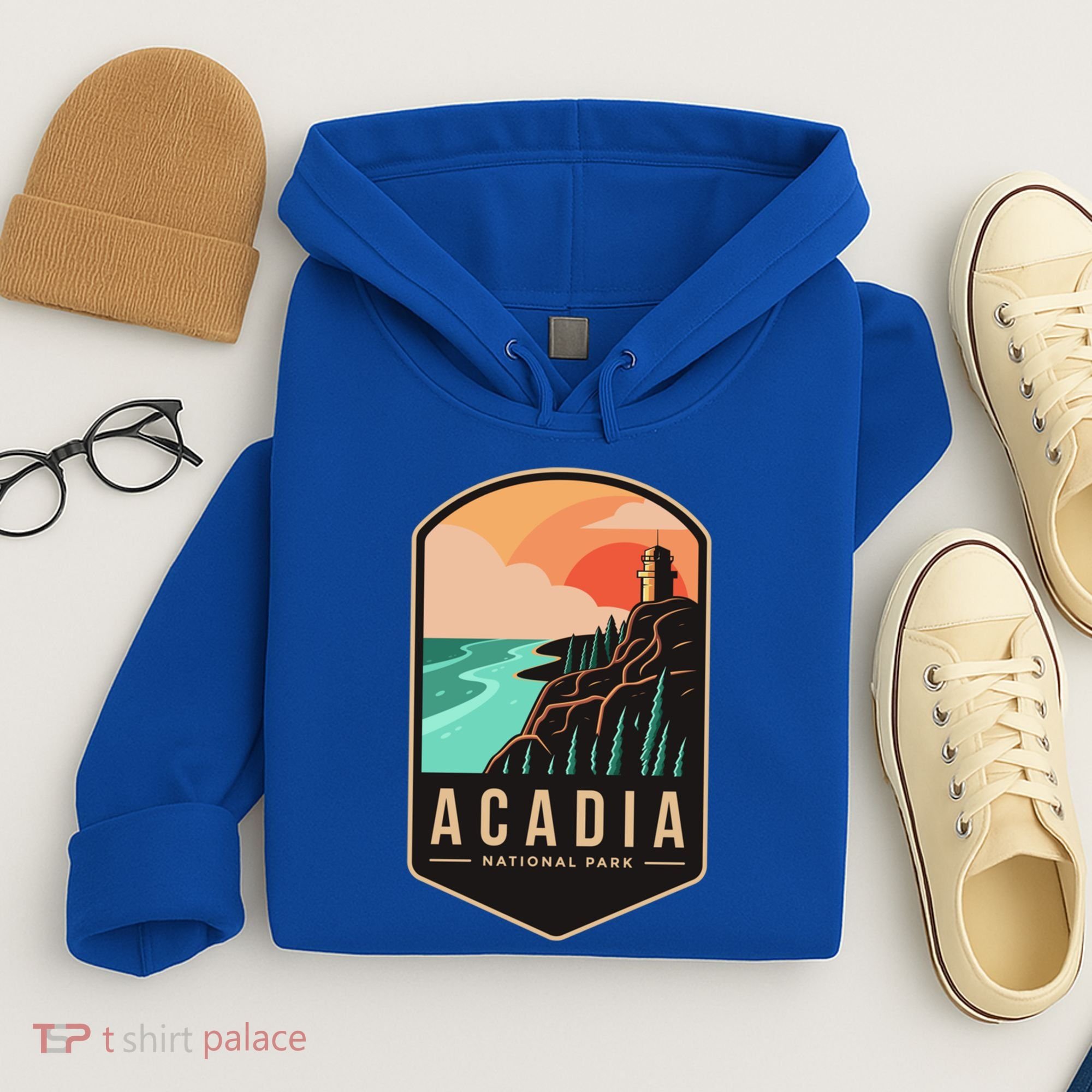 1916 Maine Bar Harbor Acadia National Park Gift Hoodie