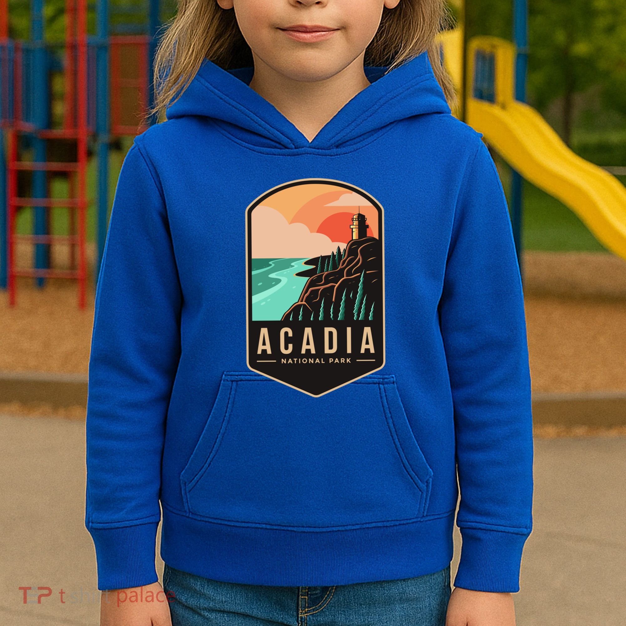 1916 Maine Bar Harbor Acadia National Park Gift Kids Hoodie