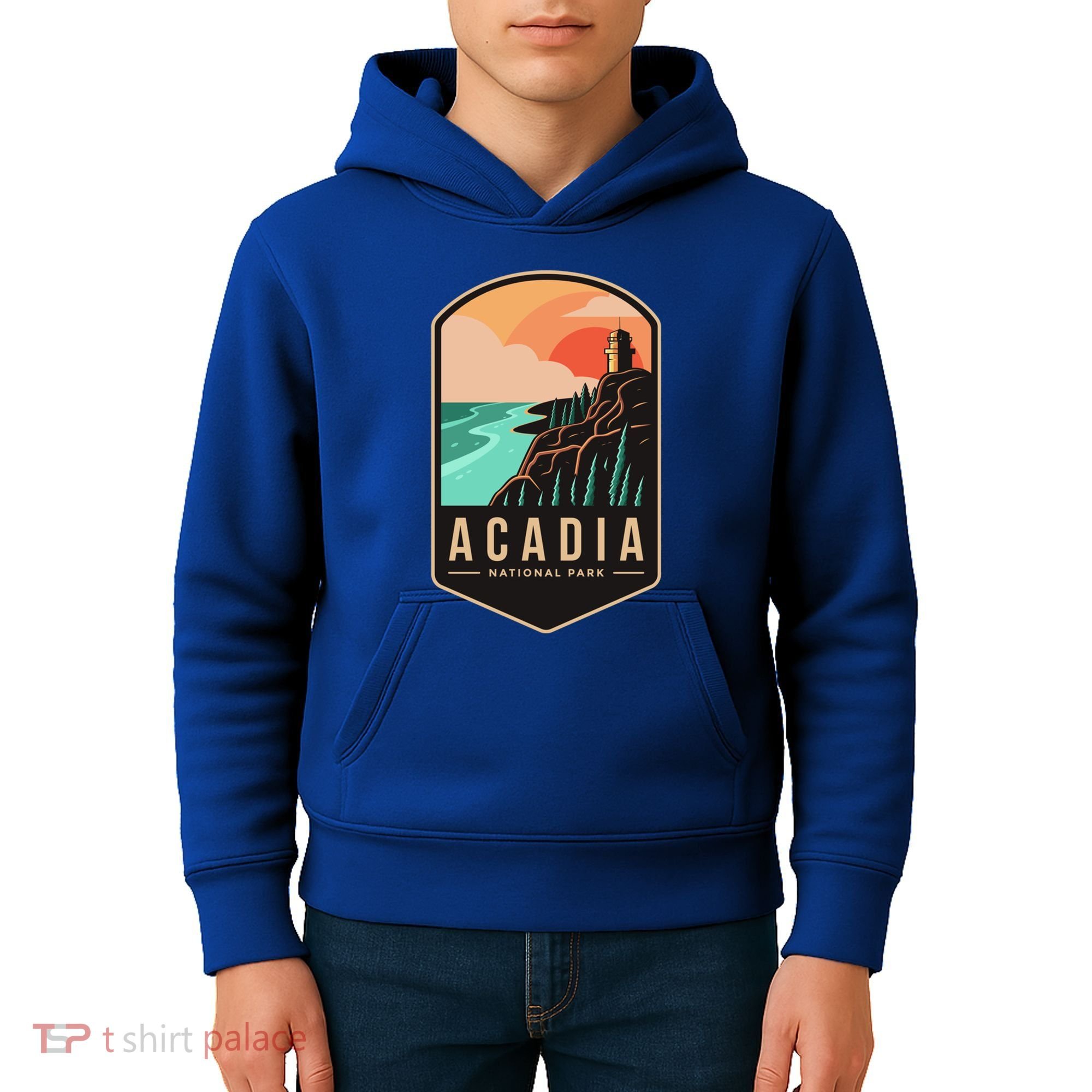 1916 Maine Bar Harbor Acadia National Park Gift Kids Hoodie