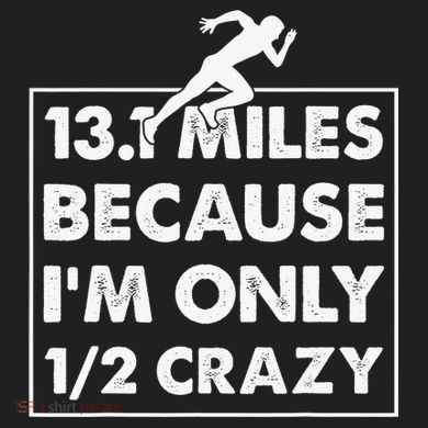 13.1 miles because I'm only 12 crazy - Half Marathon Zone Performance Long-Sleeve T-Shirt