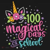 100 Magical Days Of School Unicorn 100 Days Of School T-Shirt thumb 7