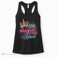 100 Magical Days Of School Unicorn 100 Days Of School Women's Tank Top thumb 0