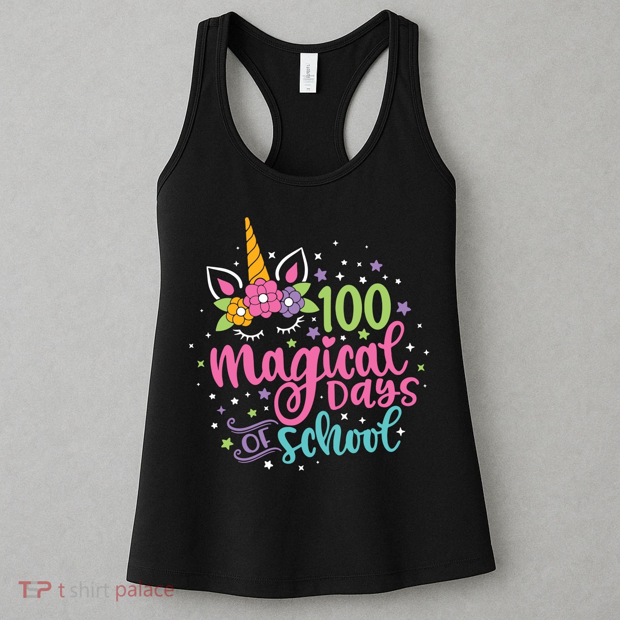 100 Magical Days Of School Unicorn 100 Days Of School Women's Tank Top
