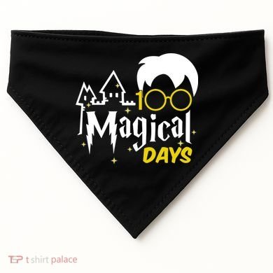 100 Magical Days Wizard 100th Days Of School USA-Made Doggie Bandana