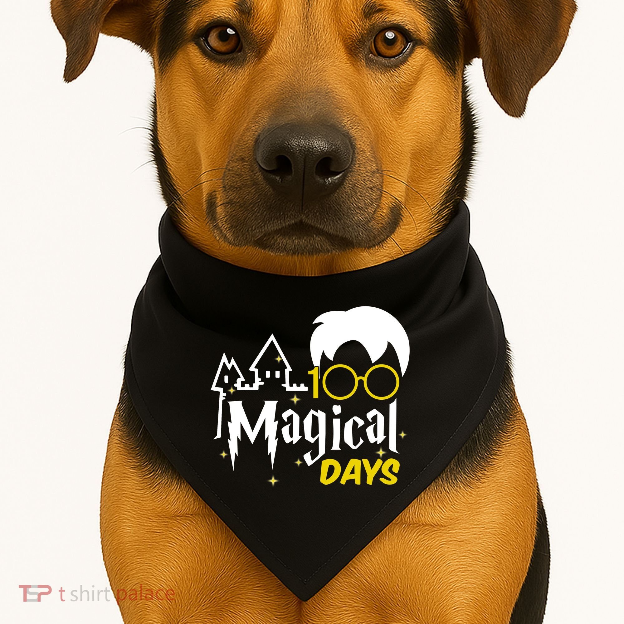 100 Magical Days Wizard 100th Days Of School USA-Made Doggie Bandana