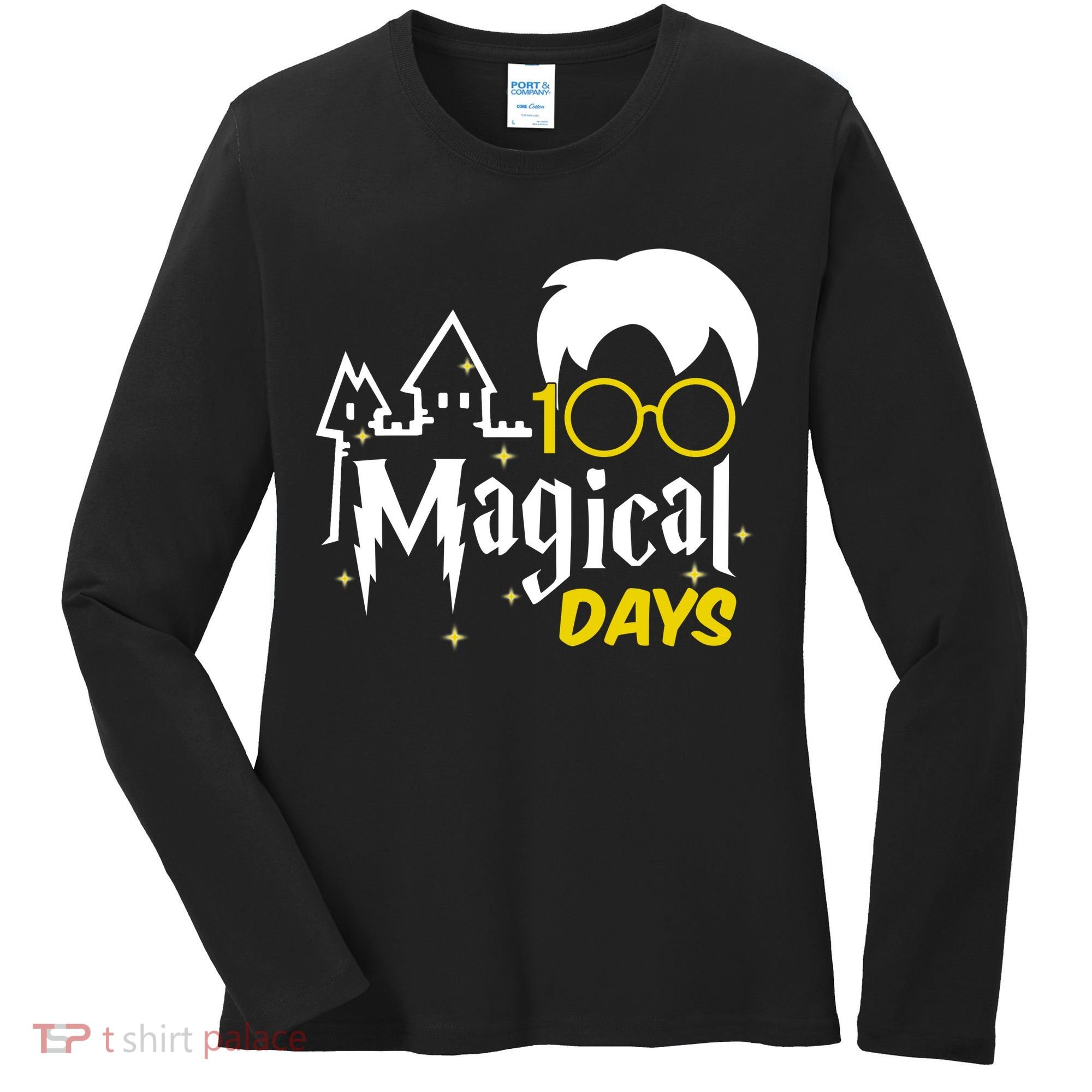 100 Magical Days Wizard 100th Days Of School Women's Long Sleeve Shirt