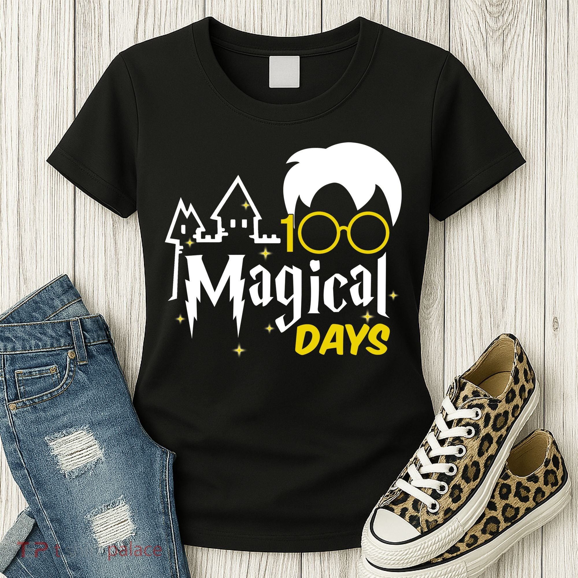 100 Magical Days Wizard 100th Days Of School Women's T-Shirt