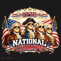 1776 National Champs Patriotic Founding Fathers Toddler Hoodie thumb 2