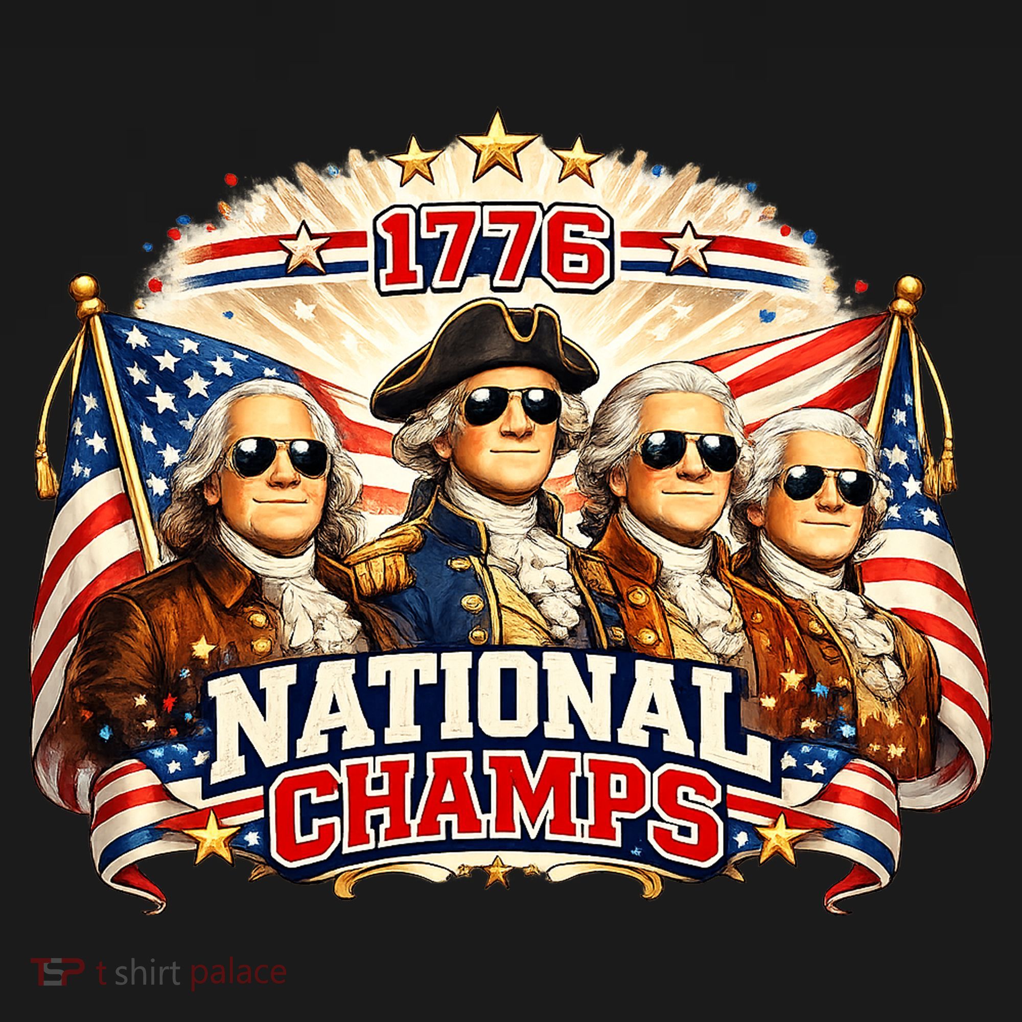 1776 National Champs Patriotic Founding Fathers Tote Bag
