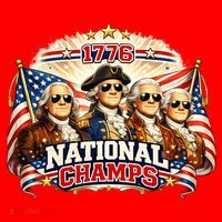 1776 National Champs Patriotic Founding Fathers Santa Hat thumb 1
