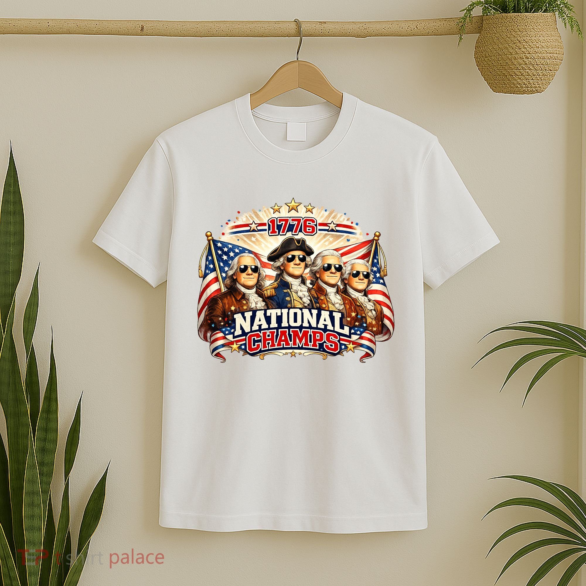 1776 National Champs Patriotic Founding Fathers T-Shirt