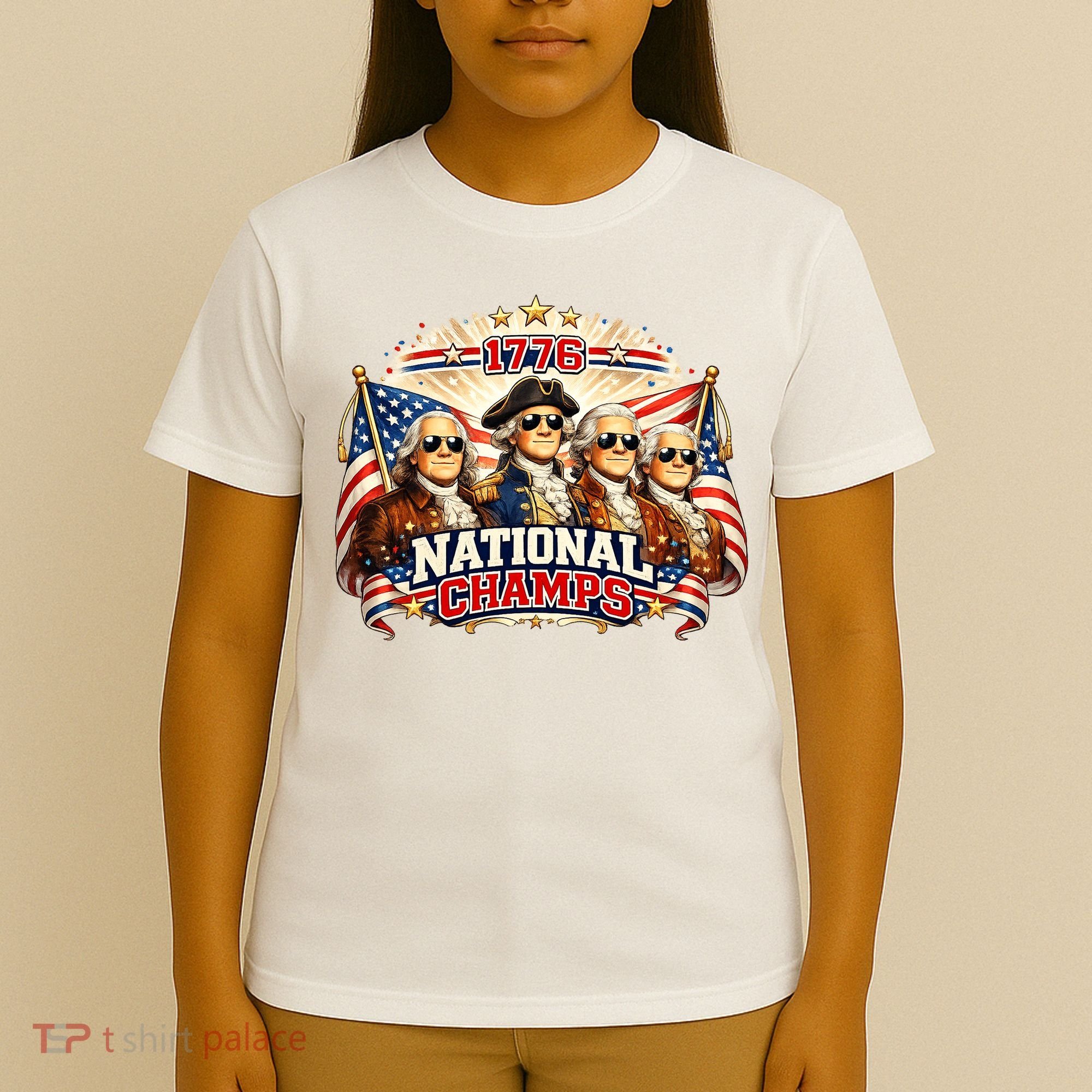 1776 National Champs Patriotic Founding Fathers T-Shirt