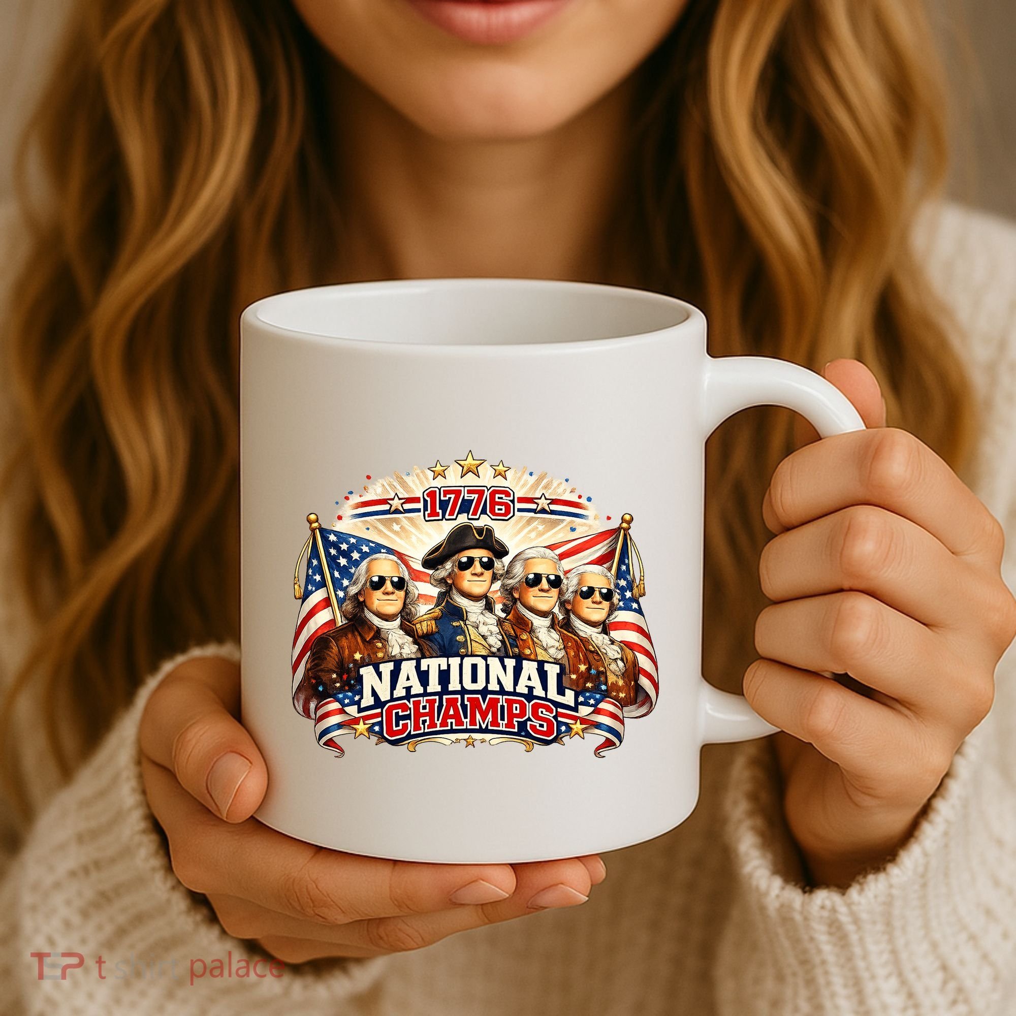 1776 National Champs Patriotic Founding Fathers Coffee Mug