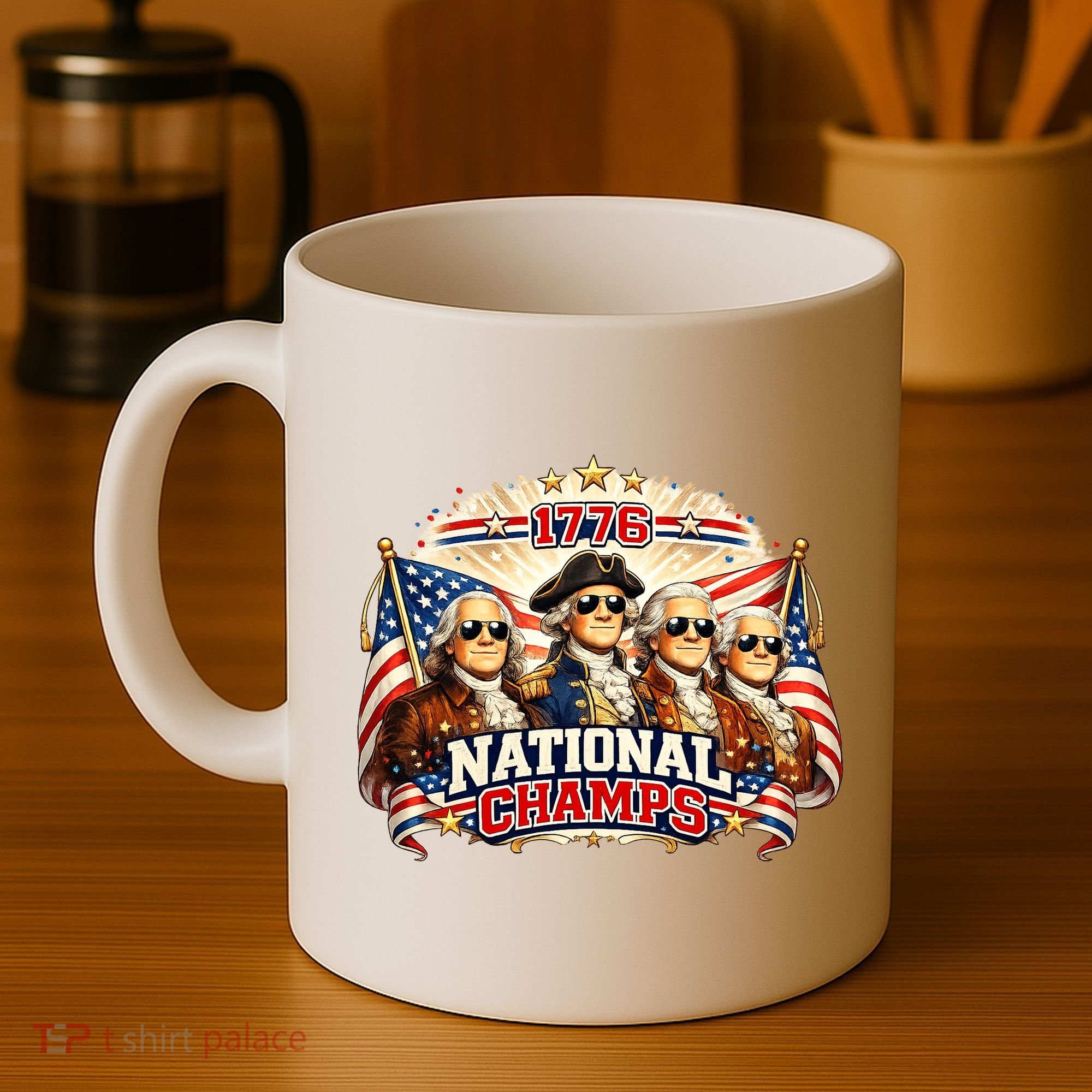 1776 National Champs Patriotic Founding Fathers Coffee Mug