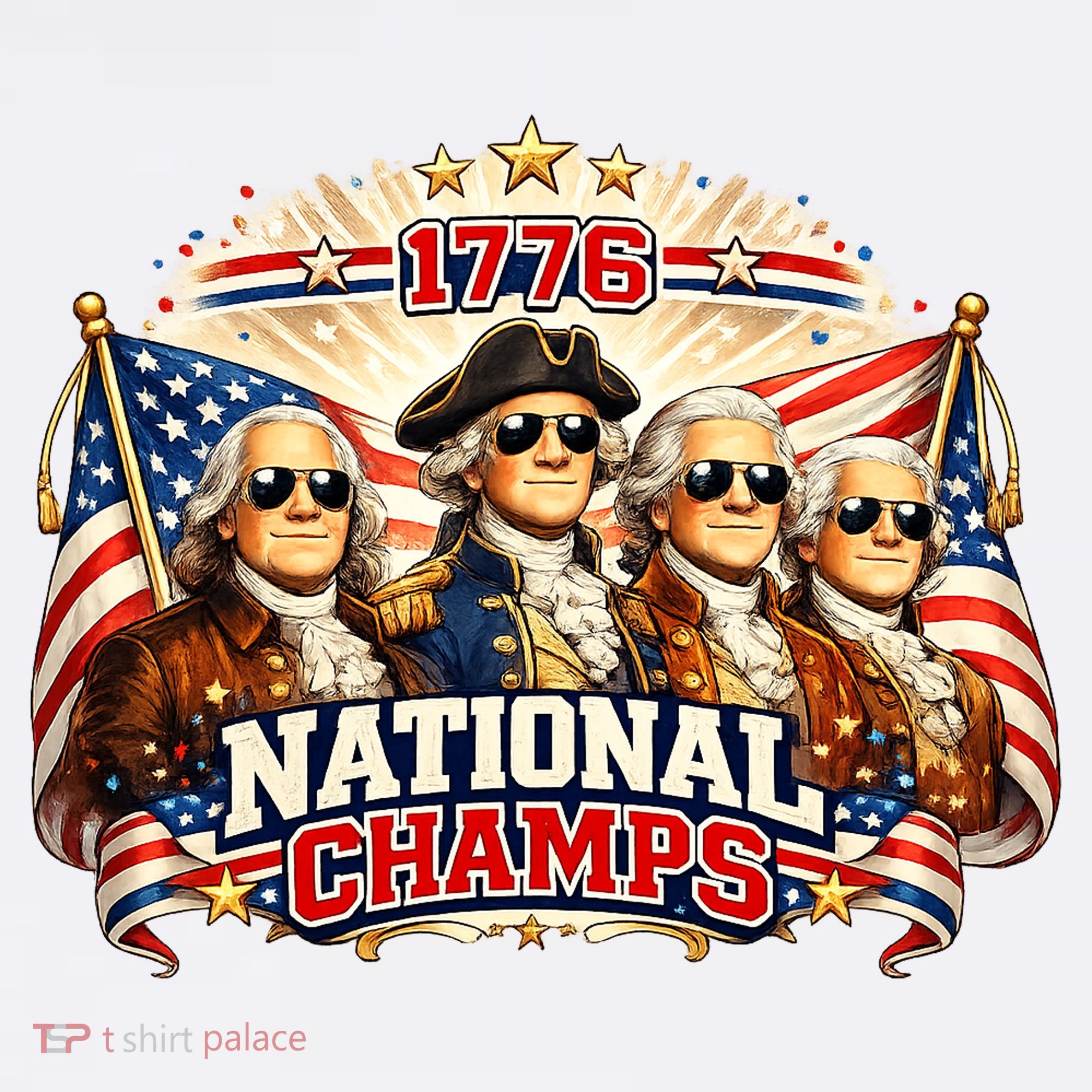 1776 National Champs Patriotic Founding Fathers Baby Bodysuit