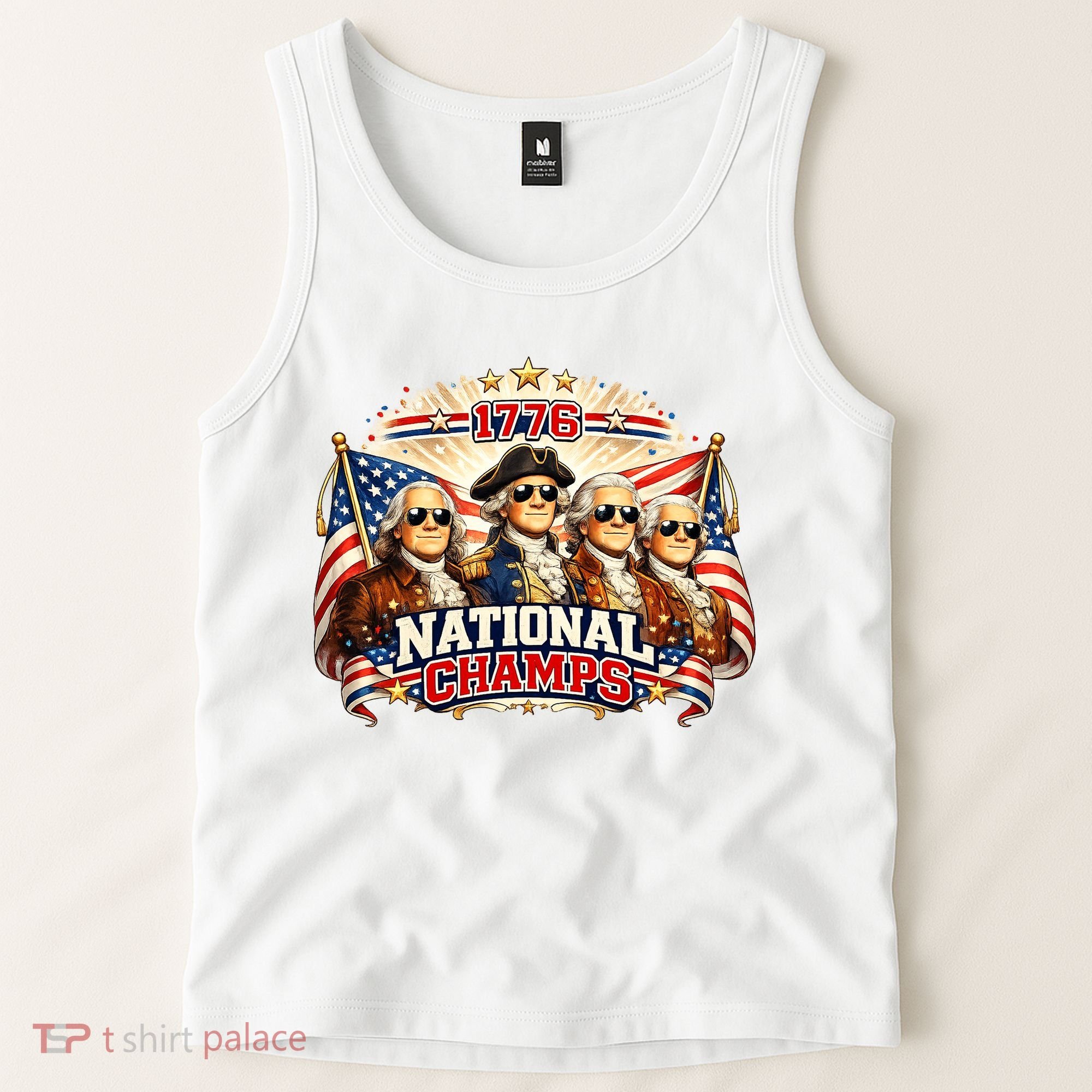1776 National Champs Patriotic Founding Fathers Tank Top