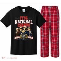 1776 National Champs Founding Fathers USA Patriotic Kids Plaid Pajama Set thumb 0