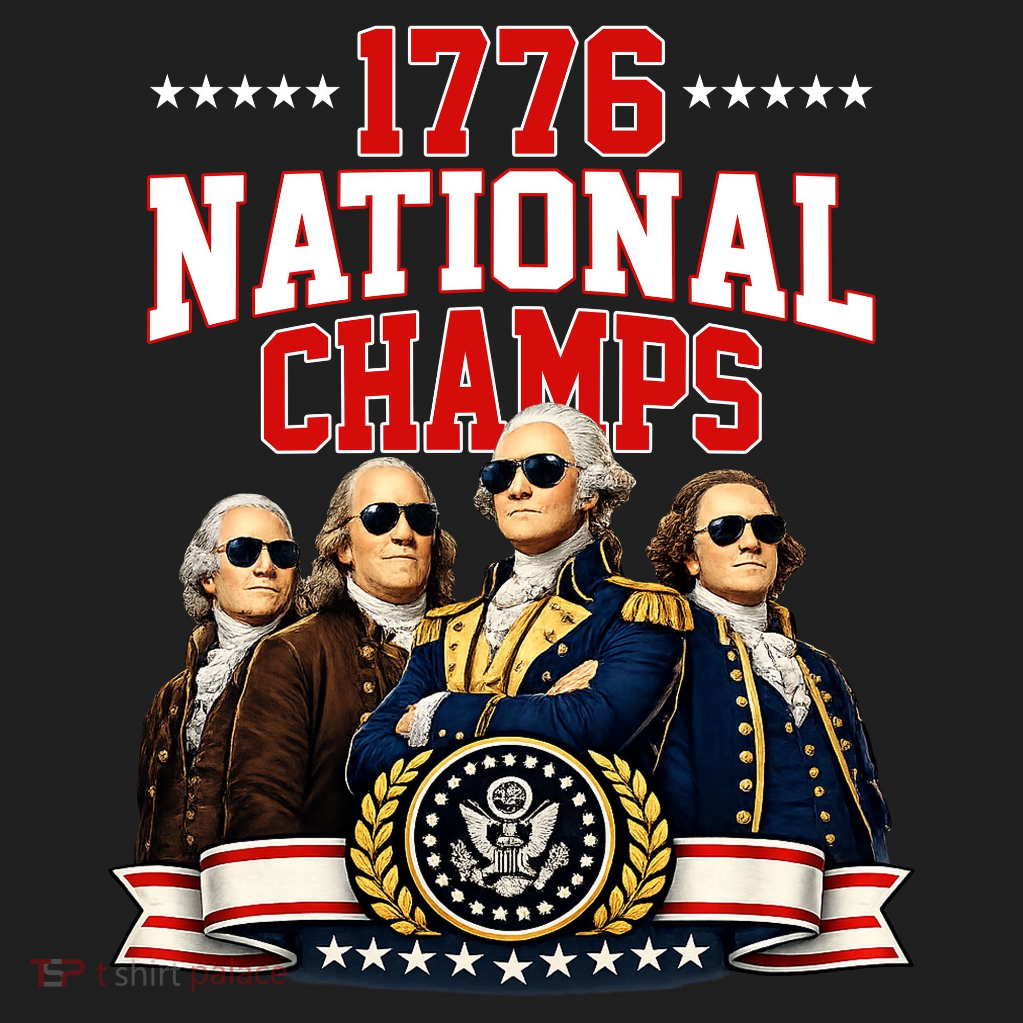 1776 National Champs Founding Fathers USA Patriotic Kids Plaid Pajama Set