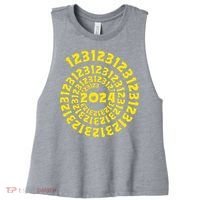 123123 New Years Eve Happy New Year 2024 Funny Women's Racerback Cropped Tank thumb 0