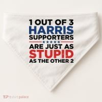 1 Out 3 Harris Supporters Are Just As Stupid As The Other 2 USA-Made Doggie Bandana thumb 0
