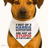 1 Out 3 Harris Supporters Are Just As Stupid As The Other 2 USA-Made Doggie Bandana thumb 1