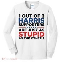 1 Out 3 Harris Supporters Are Just As Stupid As The Other 2 Kids Long Sleeve Shirt thumb 0