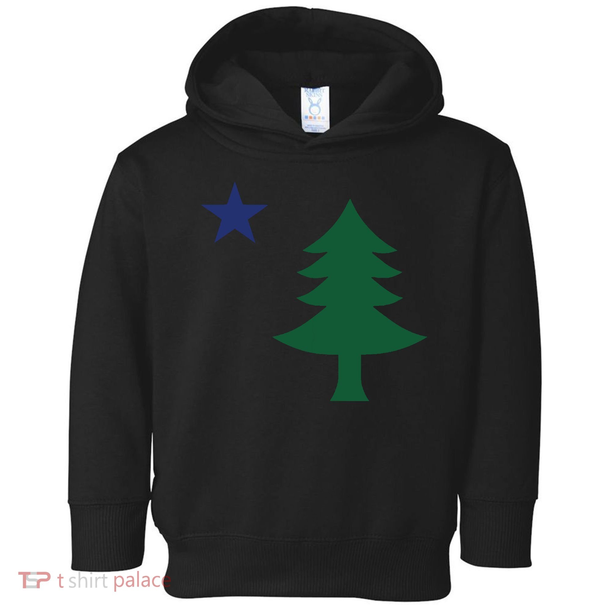 1901 Old First Flag Of Maine Pine Tree And Star Toddler Hoodie