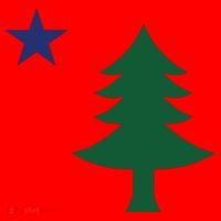 1901 Old First Flag Of Maine Pine Tree And Star Santa Hat thumb 1