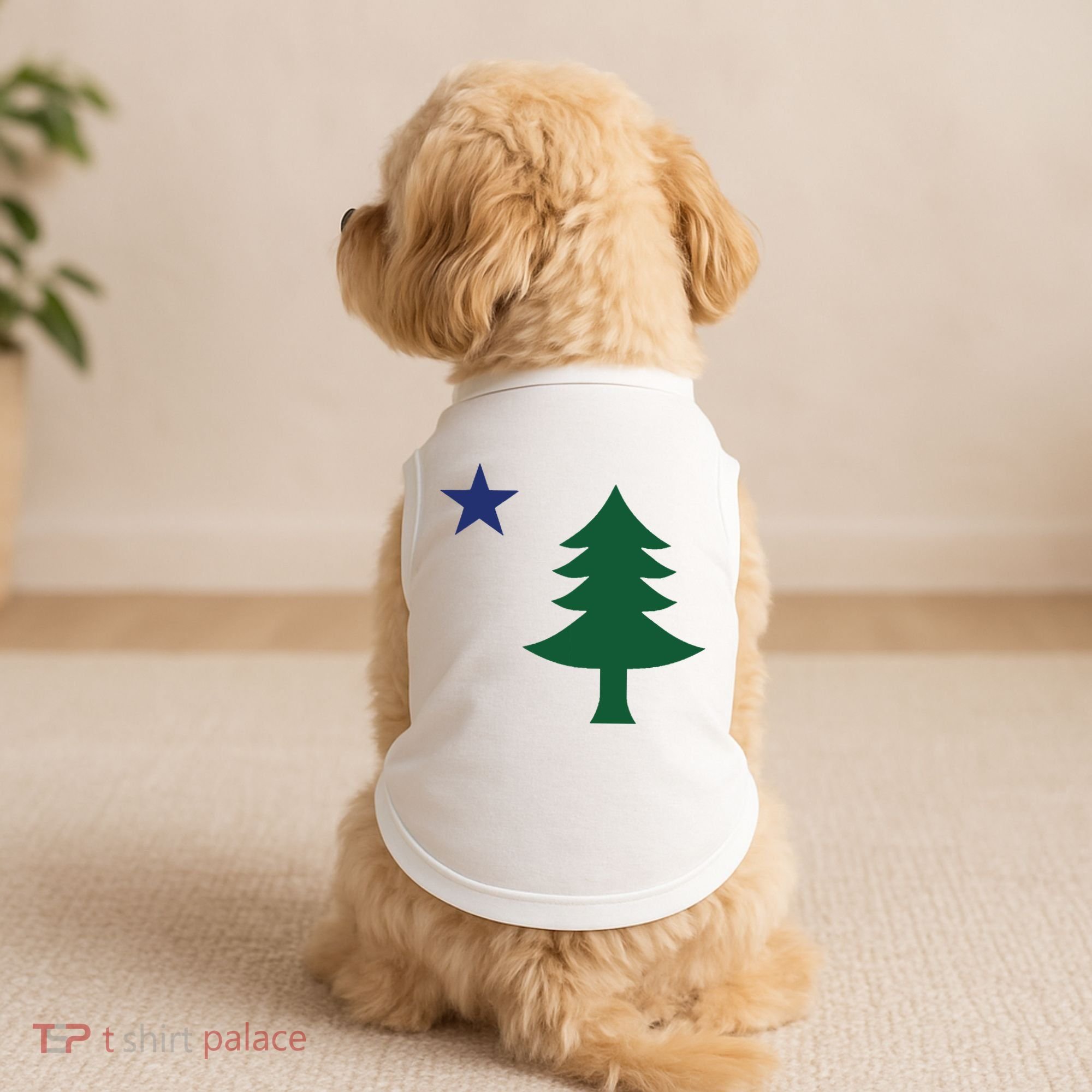 1901 Old First Flag Of Maine Pine Tree And Star Doggie Tank