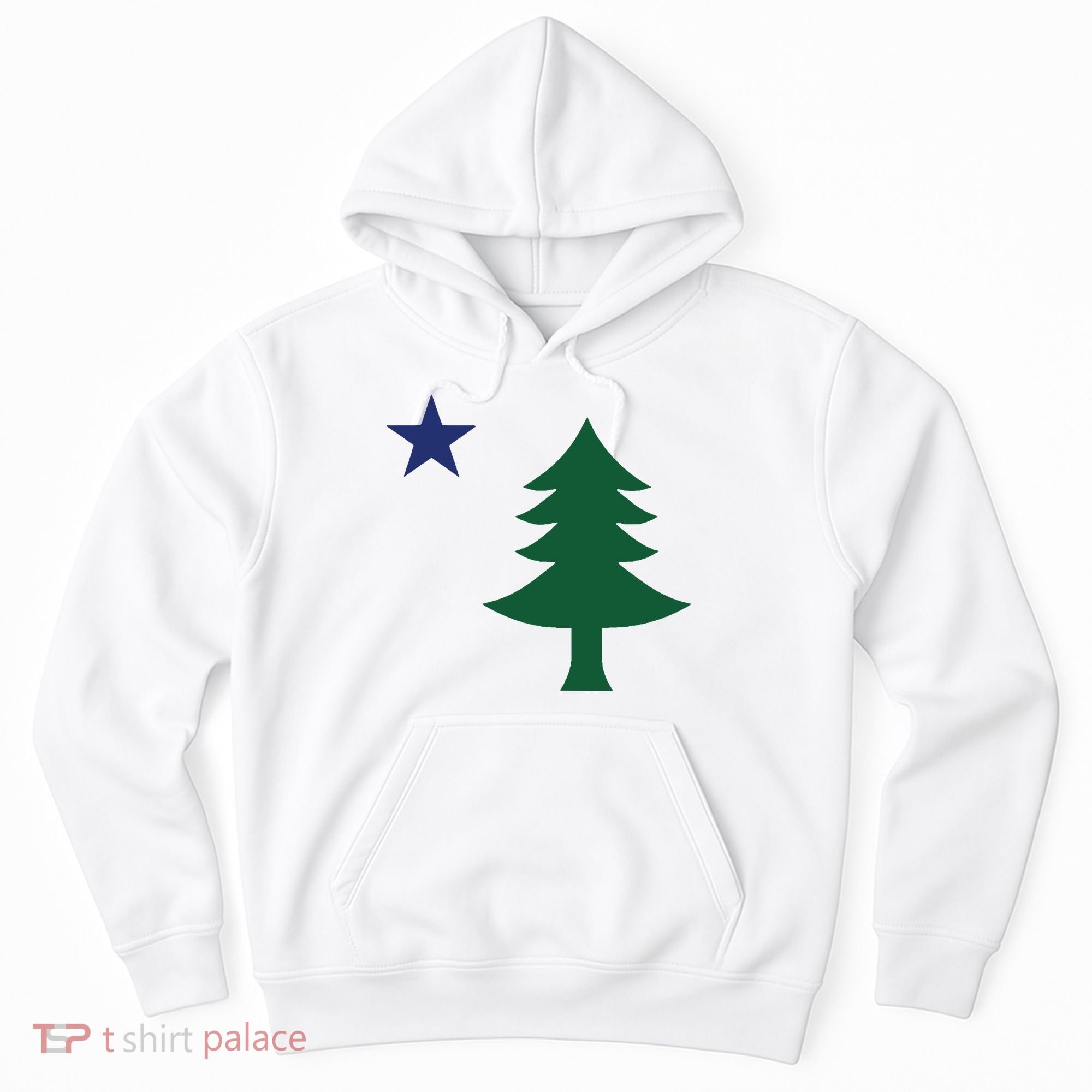 1901 Old First Flag Of Maine Pine Tree And Star Hoodie