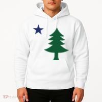 1901 Old First Flag Of Maine Pine Tree And Star Hoodie thumb 2