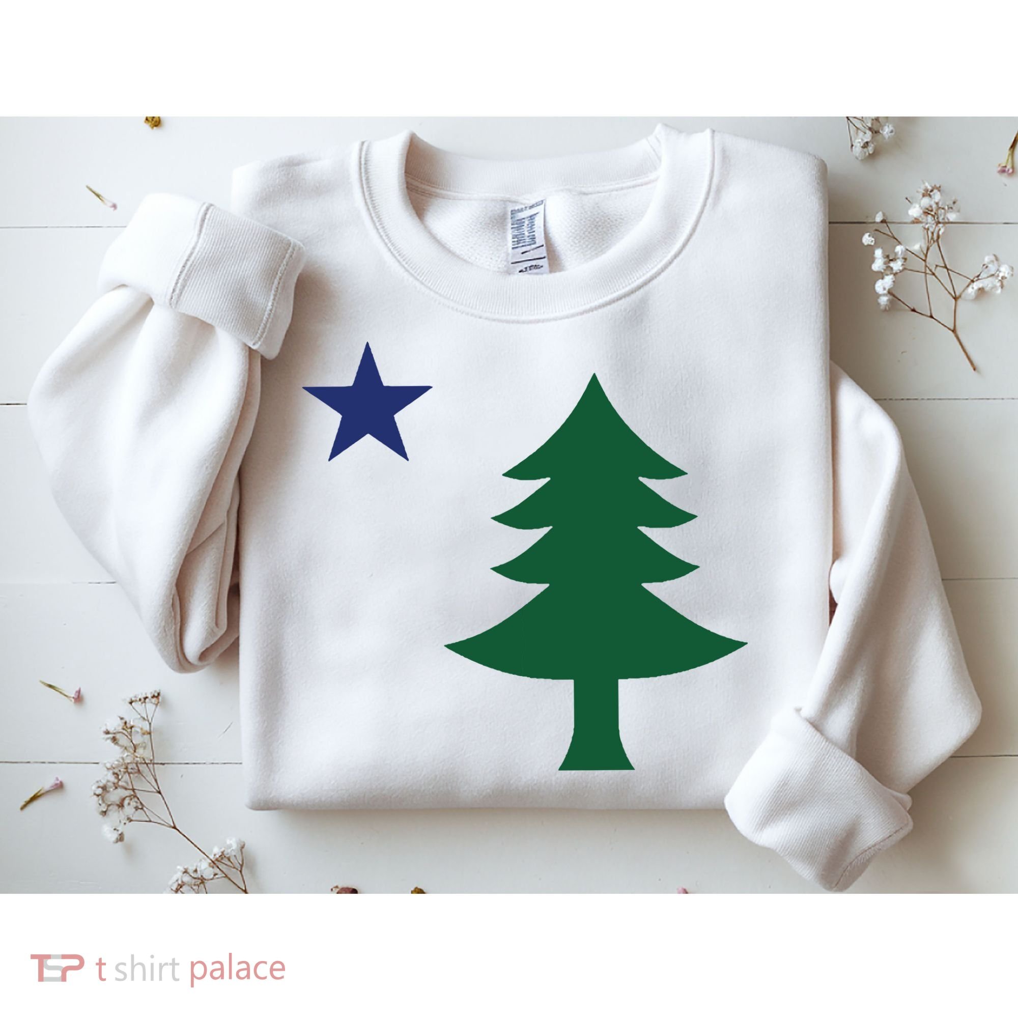 1901 Old First Flag Of Maine Pine Tree And Star Sweatshirt
