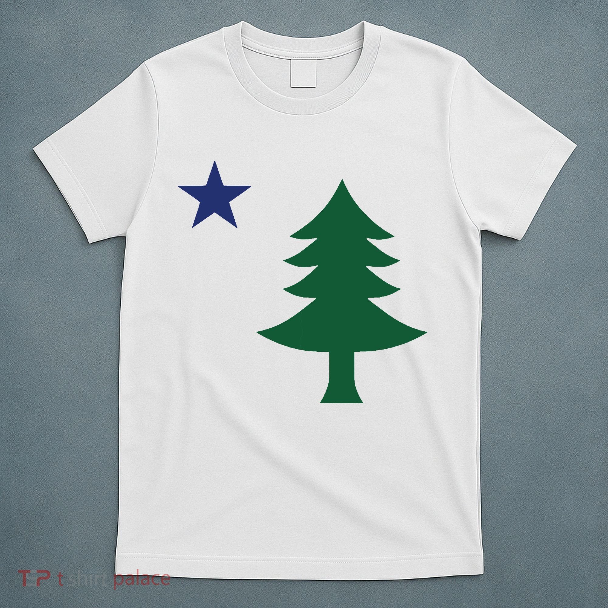 1901 Old First Flag Of Maine Pine Tree And Star T-Shirt