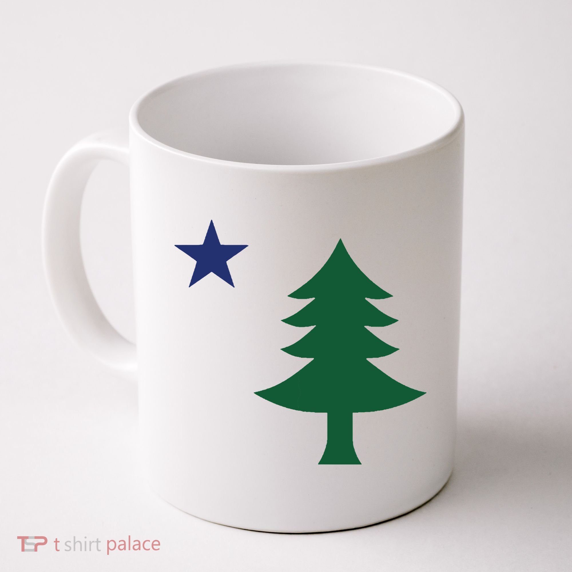 1901 Old First Flag Of Maine Pine Tree And Star Coffee Mug