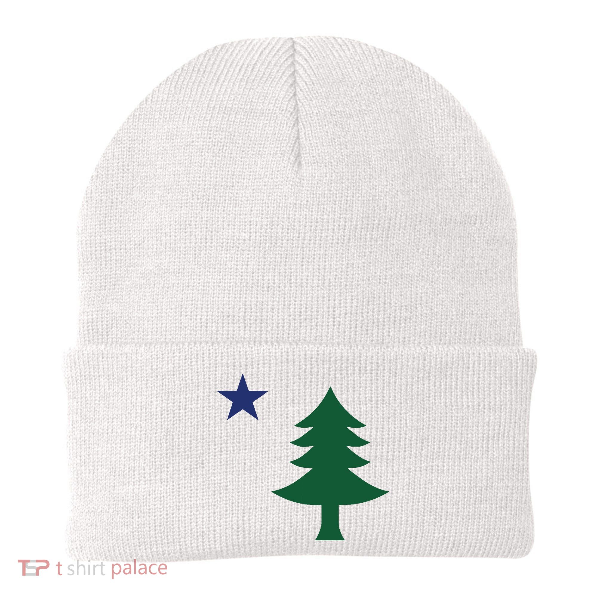 1901 Old First Flag Of Maine Pine Tree And Star Beanie
