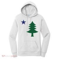 1901 Old First Flag Of Maine Pine Tree And Star Women's Hoodie thumb 0
