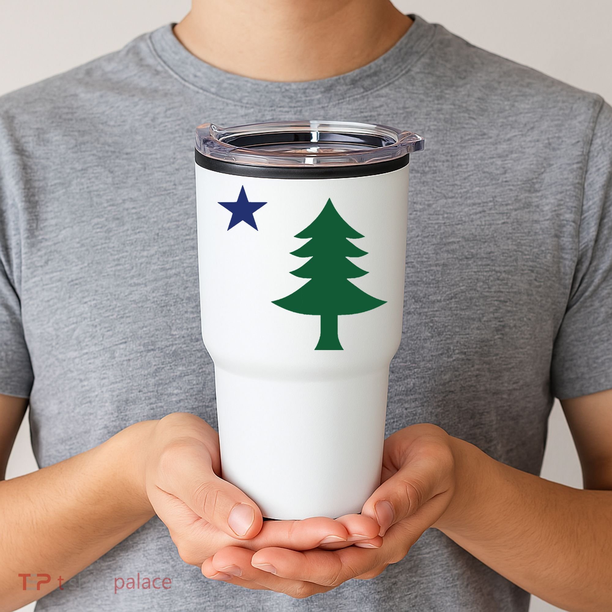 1901 Old First Flag Of Maine Pine Tree And Star Tumbler