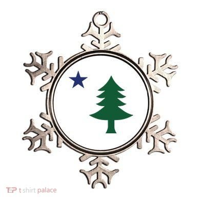 1901 Old First Flag Of Maine Pine Tree And Star Ornament