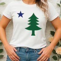 1901 Old First Flag Of Maine Pine Tree And Star Women's T-Shirt thumb 2