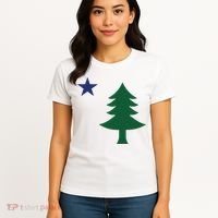 1901 Old First Flag Of Maine Pine Tree And Star Women's T-Shirt thumb 4