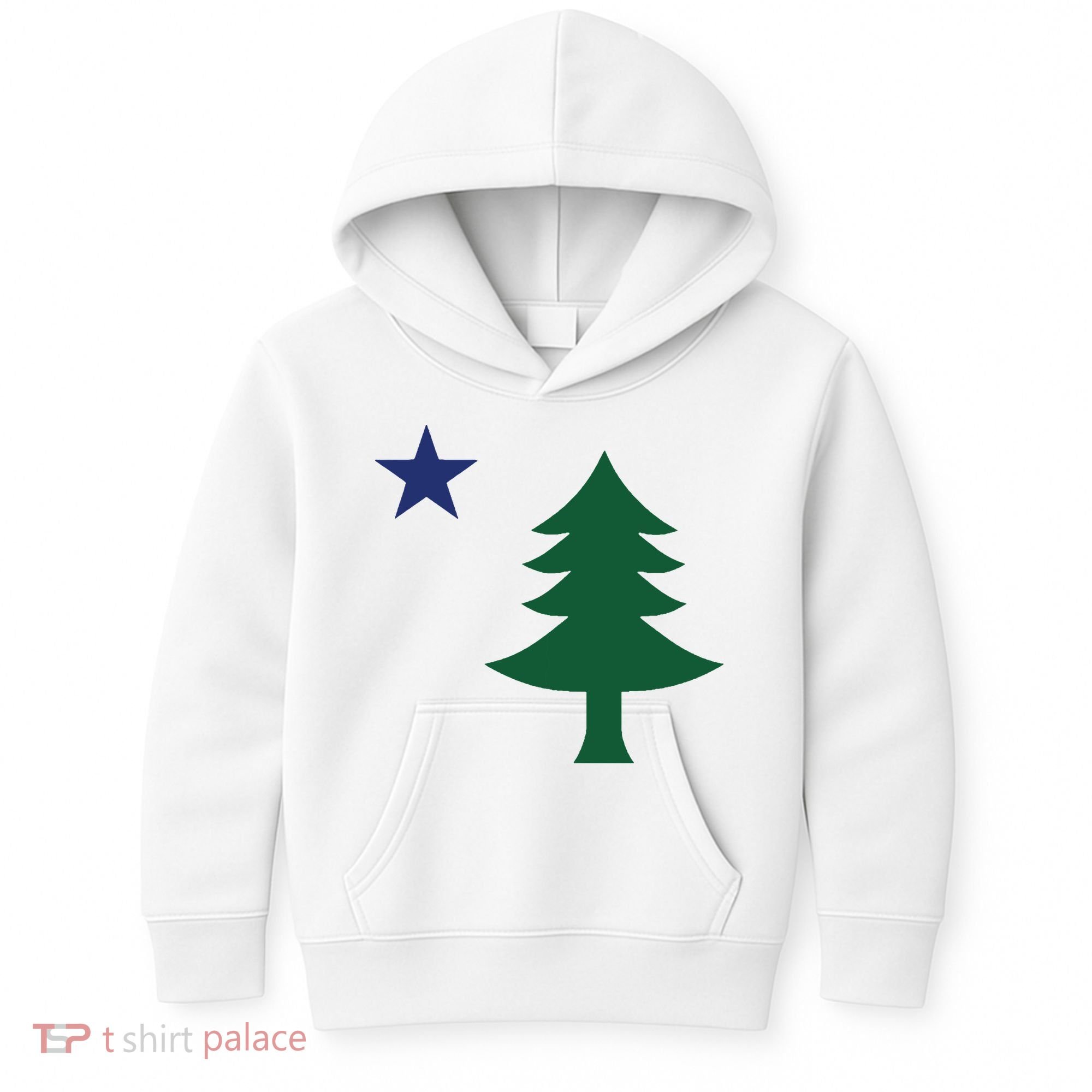 1901 Old First Flag Of Maine Pine Tree And Star Kids Hoodie